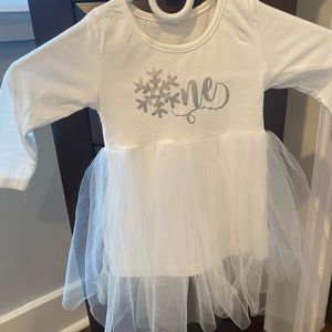 “One” white tutu dress size 18 months